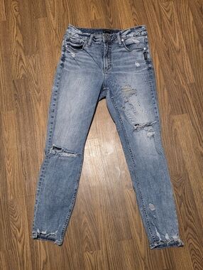 Womens Silver Jeans Avery Skinny Distressed Blue Denim W30 L27 Stretch Jeans F24